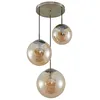 Image de Lindby Suspension en verre Teeja à intensité variable (Moderne) Beige Verre e. a. pour Salon & Salle manger (à 3 lampes, E27) Luminaire Lampe plafond Plafonnier