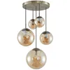Image de Lindby Suspension en verre Teeja à intensité variable (Antique, Classic) Beige Verre e. a. pour Salon & Salle manger (à 5 lampes E27) Luminaire Lampe plafond
