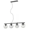 Image de Lucande Suspension Sotiana à intensité variable (Moderne) en Noir Verre e. a. pour Salon & Salle manger (à 4 lampes, E14) design suspension lampe plafonnier