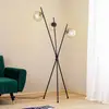 Image de Lucande Sotiana lampe sur pied, 3 boules de verre, noir