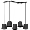Image de Lucande Suspension en Tissu Thamila à intensité variable (Moderne) Noir Textile e. a. pour Salon & Salle manger (à 5 lampes, E27) Luminaire Lampe plafond Plafonnier