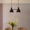 Image de Lucande Servan suspension, noire, à deux lampes