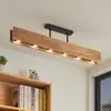 Image de Lindby plafonnier Malwin, GU10, 100 cm de long, 6 lampes, bois
