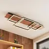 Image de Lucande Plafonnier LED Chariska, 95cm, noir, bois, CCT