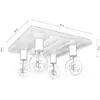 Image de Envostar Lobo plafonnier à 4 lampes pin brun