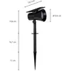 Image de Prios projecteur solaire LED Birko, hauteur 56 cm, noir, piquet de terre