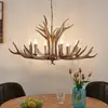 Image de Suspension Lindby Tejask, Ø 102 cm, à 6 lampes, bois de cerf, E14