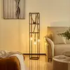 Image de Lucande Vlados lampadaire design, cage, 3 lampes.