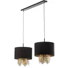 Image de Lucande Suspension Malviras à intensité variable (Moderne) en Noir Textile e. a. pour Salon & Salle manger (à 6 lampes, E27) design suspension lampe plafonnier