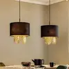 Image de Lucande Malviras Suspension en tissu, décoration de feuilles 2 lampes
