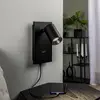 Image de Spot Arcchio Brinja, noir, métal, USB-C, interrupteur