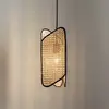 Image de Lucande Bassiola Suspension en bambou à 1 lampe