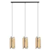 Image de Lucande Suspension Bassiola à intensité variable (Moderne) en Noir Bois e. a. pour Salon & Salle manger (à 3 lampes, E27) design suspension lampe plafonnier