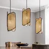 Image de Lucande Bassiola suspension en bambou, à 3 lampes