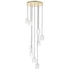 Image de Lucande Suspension Taylan à intensité variable (Moderne) en Blanc Métal e. a. pour Salon & Salle manger (à 9 lampes, G9) design suspension lampe plafonnier