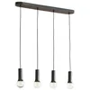 Image de Lindby Suspension Fipas à intensité variable (Moderne) en Noir Métal e. a. pour Salon & Salle manger (à 4 lampes, E27) Luminaire Lampe Plafond Plafonnier Suspendue