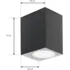 Image de Prios applique d'extérieur Tetje, noir, angulaire, 10 cm