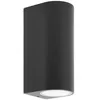 Image de PRIOS Applique Exterieur Tetje à intensité variable (Moderne) en Noir Aluminium (à 2 lampes, GU10) Murale Luminaire Lampe Jardin Eclairage