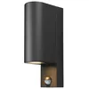 Image de PRIOS Applique extérieure Tetje à intensité variable (Moderne) en Noir Aluminium (à 2 lampes, GU10) pour mur extérieur/façade de maison terrasse und balcon