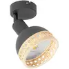 Image de Lindby Lonnaris spot avec rotin, noir, 1 lampe