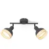 Image de Lindby Lonnaris spot, rotin, noir, 2 lampes