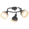 Image de Lindby Spot Lonnaris à intensité variable (Antique, Classic) en Noir Métal e. a. pour Salon & Salle manger (à 3 lampes E14) Lampe encastrable plafonnier applique