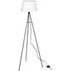 Image de ELC Elsika lampe sur pied tripode, abat-jour en tissu, blanc