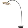 Image de Lucande LED Lampadaire Yekta à intensité variable (Moderne) en Noir Métal e. a. pour Salon & Salle manger (1 lampe,à), arqué lampadaire arc lampe sur pied de salon