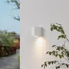 Image de Prios Irfan applique d'extérieur angulaire blanc 10 cm
