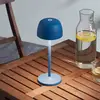 Image de Lampe à poser LED rechargeable Lindby Arietty, bleue, à intensité variable, IP65