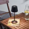Image de Lampe à poser LED rechargeable Lindby Esali, noir, métal, IP65