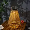 Image de Lindby lampe solaire LED Amaria, rotin, clair, Ø 27 cm