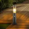 Image de Lindby, lampe pour socle Statius, anthracite, fer, détecteur, 45 cm
