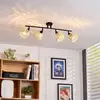 Image de Lindby spot pour plafond Youstin, 70,5 cm de long, bambou 4 à 4 lampes, E14