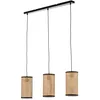 Image de Lindby Suspension Yaelle à intensité variable (Scandinave) en Marron Bois e. a. pour Salon & Salle manger (à 3 lampes, E27) Luminaire Lampe Plafond Plafonnier
