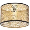 Image de Lindby Plafonnier Yonah à intensité variable (Traditionnel) en Doré Textile e. a. pour Salon & Salle manger (1 lampe,à E27), Luminaire Lampe Plafond Eclerage Eclairage