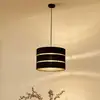 Image de Lindby suspension Tsomo, Ø 40 cm, noir, tissu, E27
