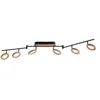 Image de Lindby LED Plafonnier Manel à intensité variable (Traditionnel) en Marron Métal e. a. pour Salon & Salle manger (à 6 lampes,), Luminaire Lampe Plafond Eclerage Eclairage Interieur