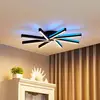 Image de Plafonnier LED intelligent Lucande Tjado, Ø70 cm, noir, RGBW
