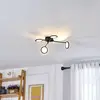 Image de Lindby plafonnier LED Manel, noir, fer, 60 cm de long