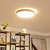 Image de Plafonnier LED Lindby Smart, bois Innes, Ø51cm, RVB, CCT, Tuya