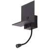 Image de Lindby LED Applique Murale Thorid avec une connexion USB (Moderne) en Noir Métal e. a. pour Salon & Salle à manger (1 lampe,à G9), Lampe Eclairage Luminaire Mural