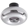 Image de Lindby Plafonnier Zehra à intensité variable (Moderne) en Noir Verre e. a. pour Couloir (1 lampe,à E27), Luminaire Lampe Plafond Eclerage Eclairage Interieur
