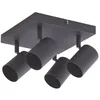 Image de Lindby Spot Jorell à intensité variable (Moderne) en Noir Métal e. a. pour Bureau (à 4 lampes, GU10) Lampe encastrable plafonnier applique