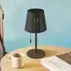 Image de Lindby lampe de table LED solaire Hilario, noir, fer, batterie rechargeable
