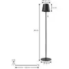 Image de Lindby lampe sur pied LED solaire Hilario, noir, fer, batterie rechargeable
