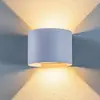 Image de Lindby, applique murale d'extérieur à LED Nivar, ronde, blanche, métal, IP54