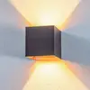 Image de Applique d'extérieur LED Lindby Nivar, angulaire, noir/doré, 10 cm