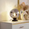 Image de Lindby lampe à poser Valentina, E27, gris fumé, verre, Ø 25 cm