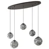 Image de Lindby Suspension en verre Valentina à intensité variable (Moderne) Gris Verre e. a. pour Salon & Salle manger (à 5 lampes, E27) Luminaire Lampe plafond Plafonnier